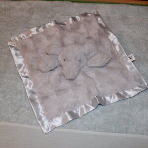 Idea Nuova Gray Soft Fuzzy Elephant Satin Backing Security Blanket Lovey